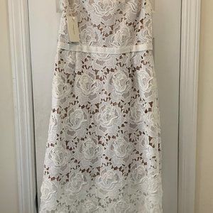 NWT Catherine Deane Frida Midi Dress, Ivory, Size 14